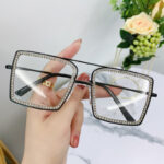 Kính râm sành điệu sang trọng Kính nạm kim cương Âu Mỹ thời trang nổi tiếng trên mạng Kính che nắng chụp ảnh đường phố tôn dáng gầy cho nữ Tik Tok