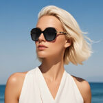 Kính râm nữ cao cấp thời trang xuyên biên giới Kính râm mặt to chống tia cực tím