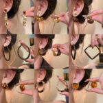 Hoa tai họa tiết da báo hình học kim bạc S925 hoa tai mắt hổ cao cấp sang trọng nhẹ nhàng cho nữ hoa tai Zircon tinh tế