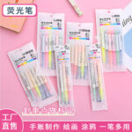 Bút Đánh Dấu Hai Màu Sáng Tạo Bút đánh dấu văn phòng phẩm học sinh màu kẹo Bút đánh dấu bút Sổ Tay màu