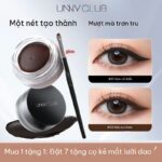 Gel kẻ mắt unny Youyi có màu sắc đậm đà, chuyên gia trang điểm, bút kẻ mắt siêu mịn, màu nâu đen, mịn cho người mới bắt đầu